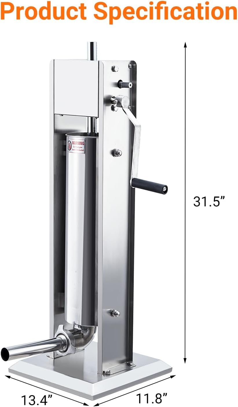 15L Sausage Stuffer with 5 Stainless Steel Tubes B6305