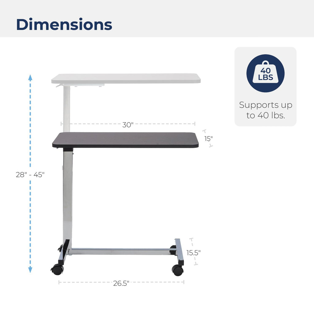 Non Tilt Top Overbed Table with Wheels M998342