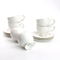 12 Pieces Porcelain Tea Cups and Saucers Set of 6 V588336