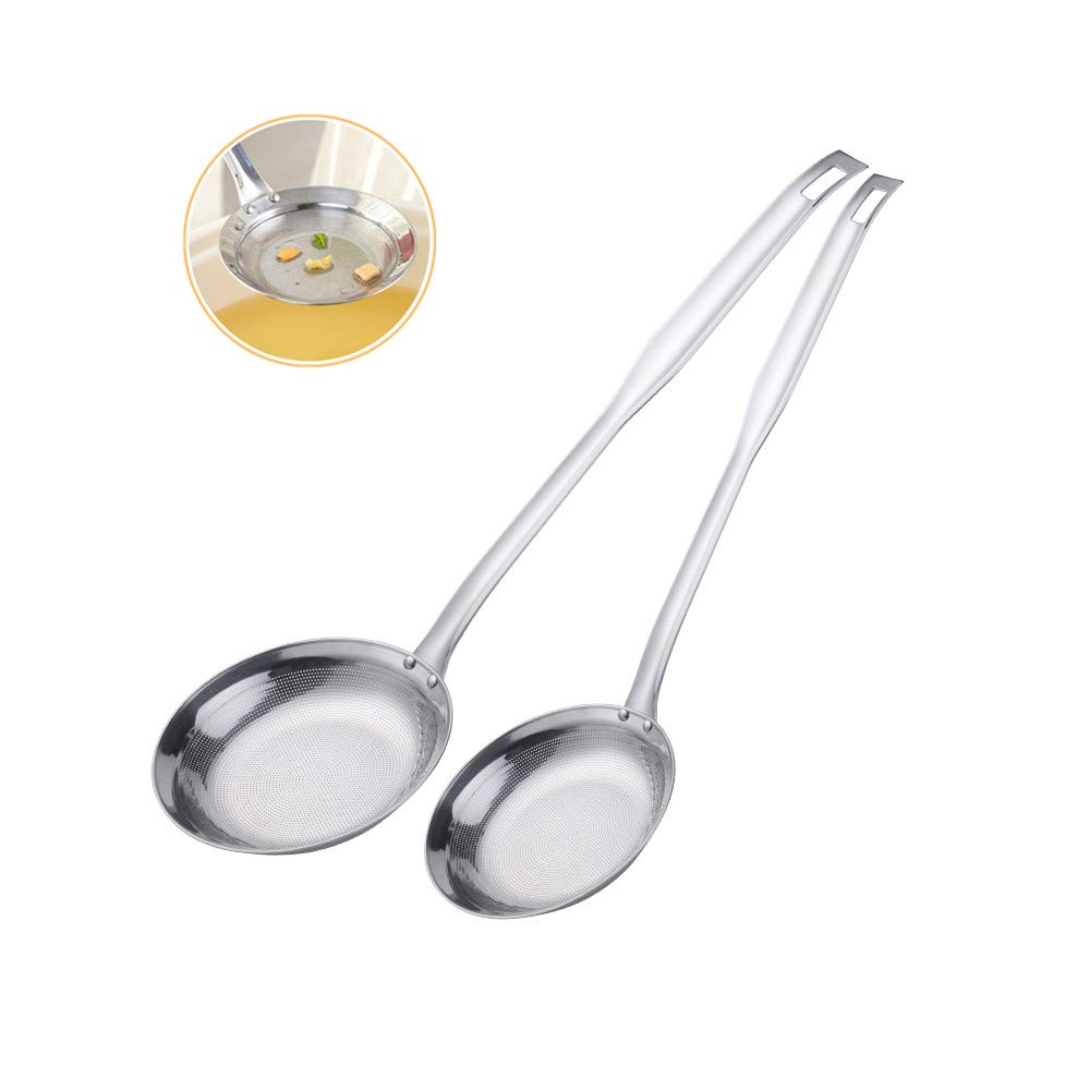 Set of 2 Fine Mesh Stainless Steel Strainers with Long Handle F942