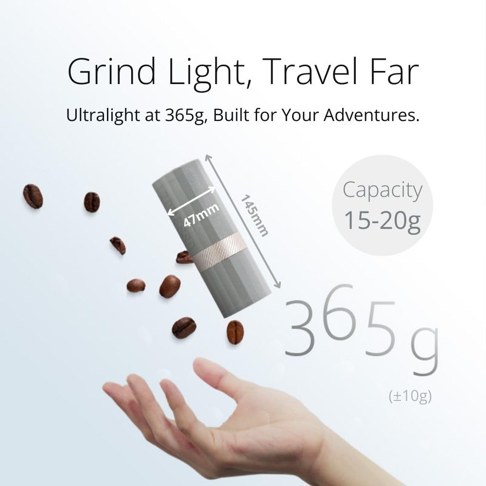 Black Manual Coffee Grinder, Stainless Steel Conical Burr Y94036