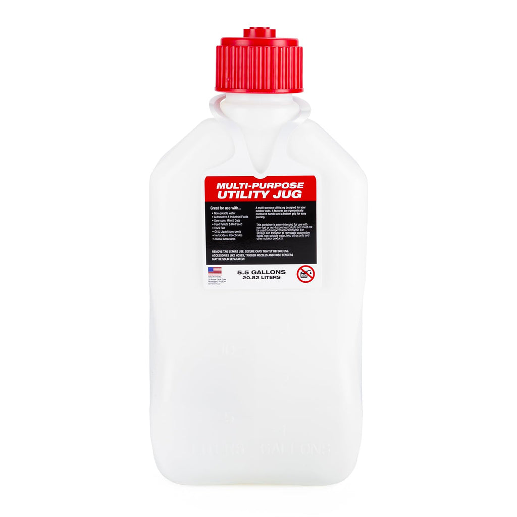 5.5 Gal. Square Motorsport Jug with Filler Hose V81605