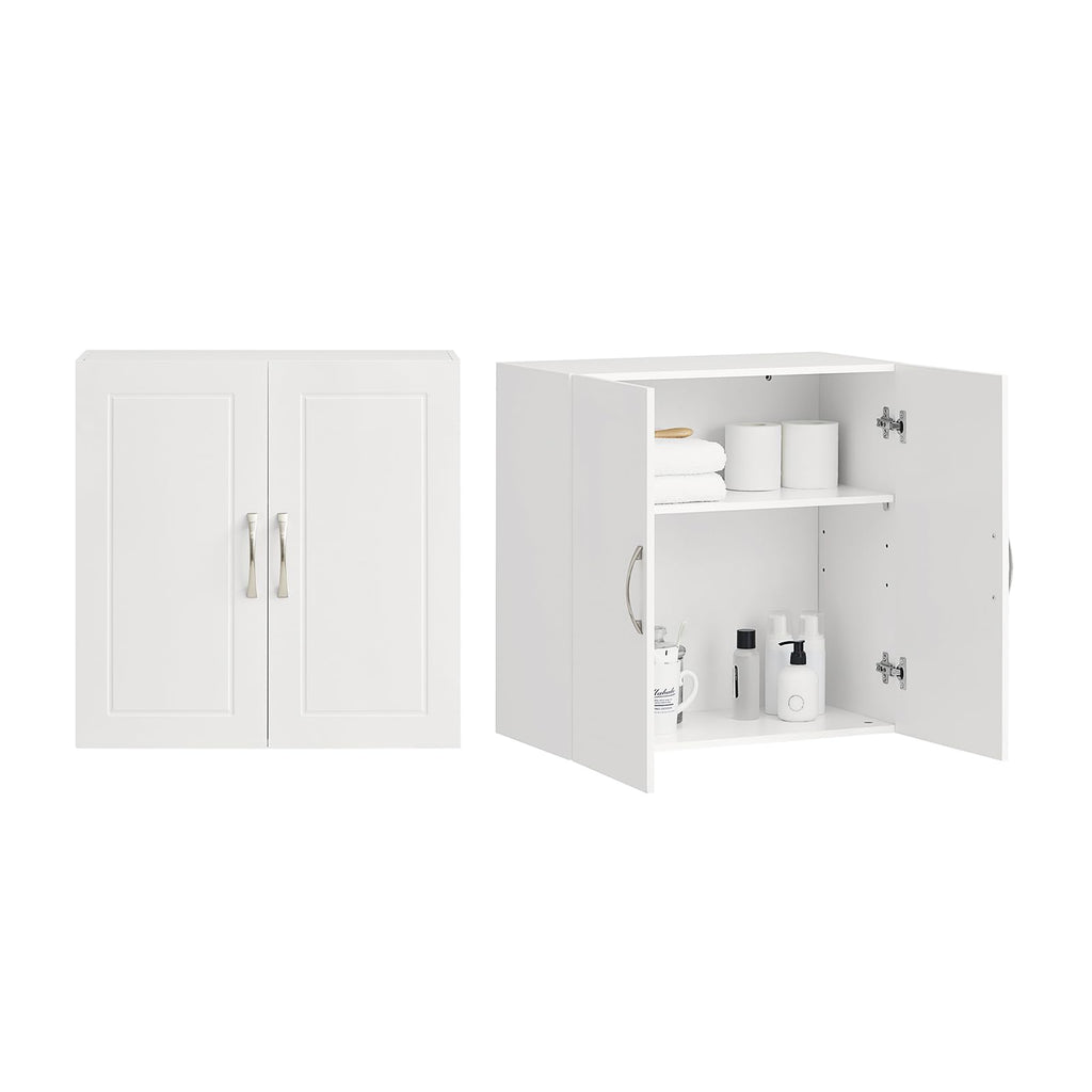 White Wall Storage Cabinet with Adjustable Shelf A177