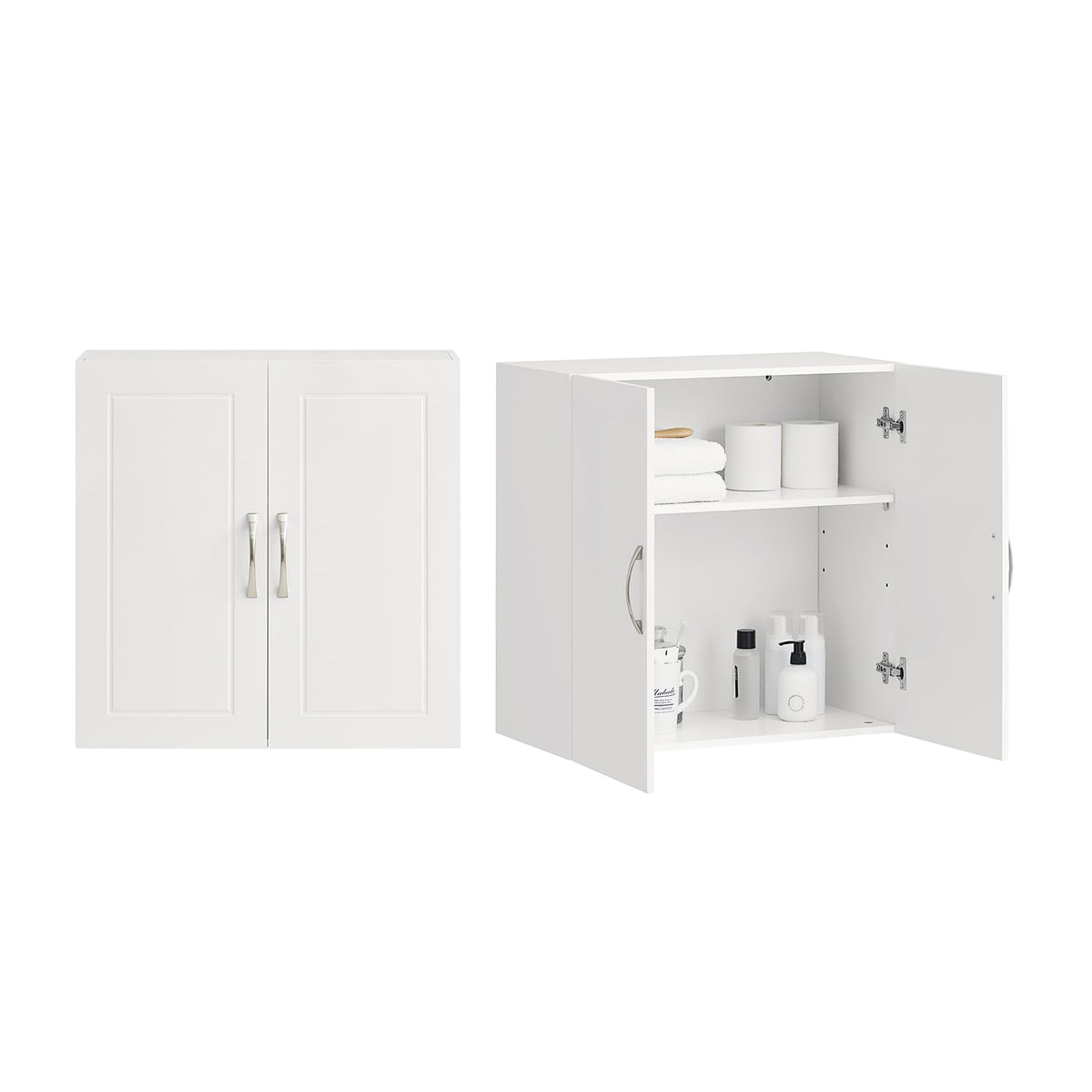 White Wall Storage Cabinet with Adjustable Shelf A177