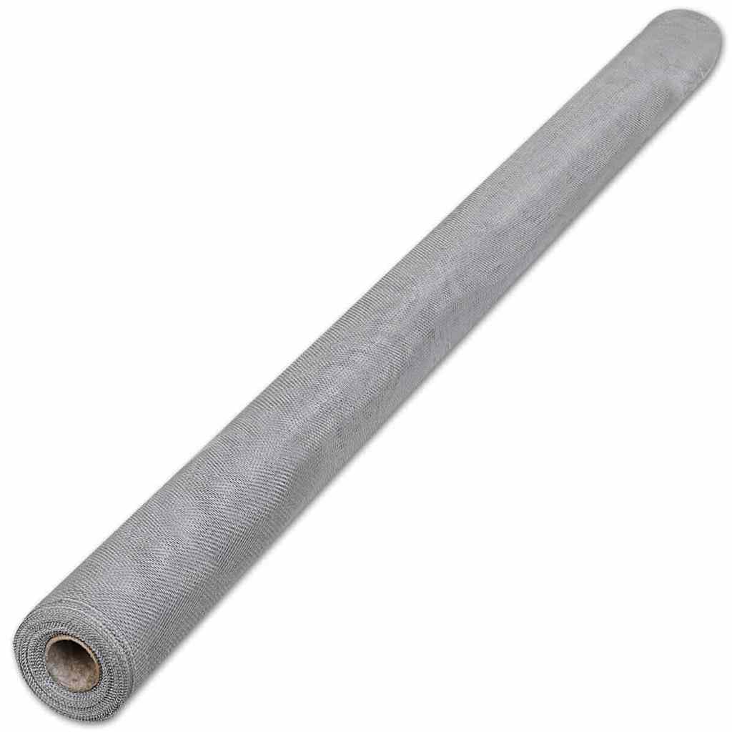 Aluminum Mesh Screen 39.4x196.9 Inches Silver S9456