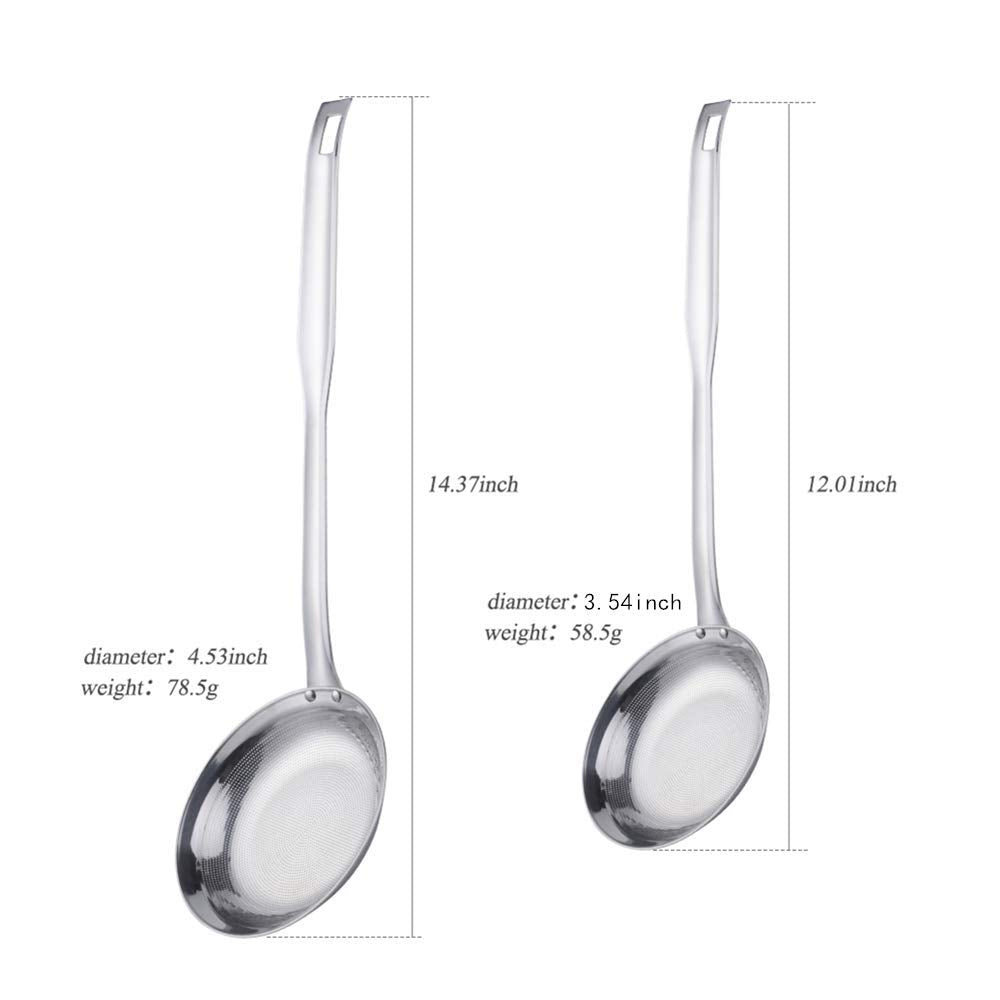 Set of 2 Fine Mesh Stainless Steel Strainers with Long Handle F942