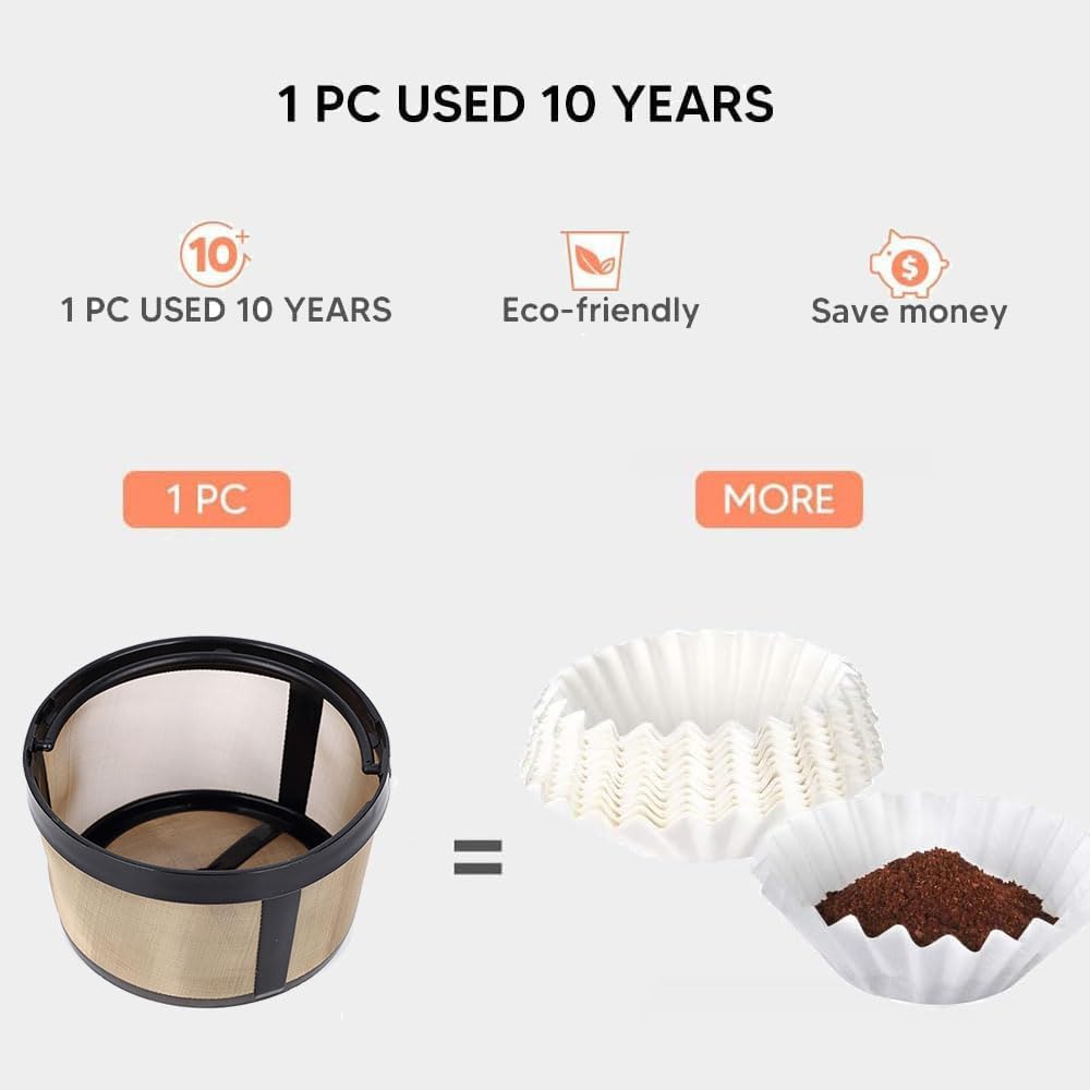 Reusable 8-12 Cup Basket Coffee Filter 2 Pack BPA Free S658