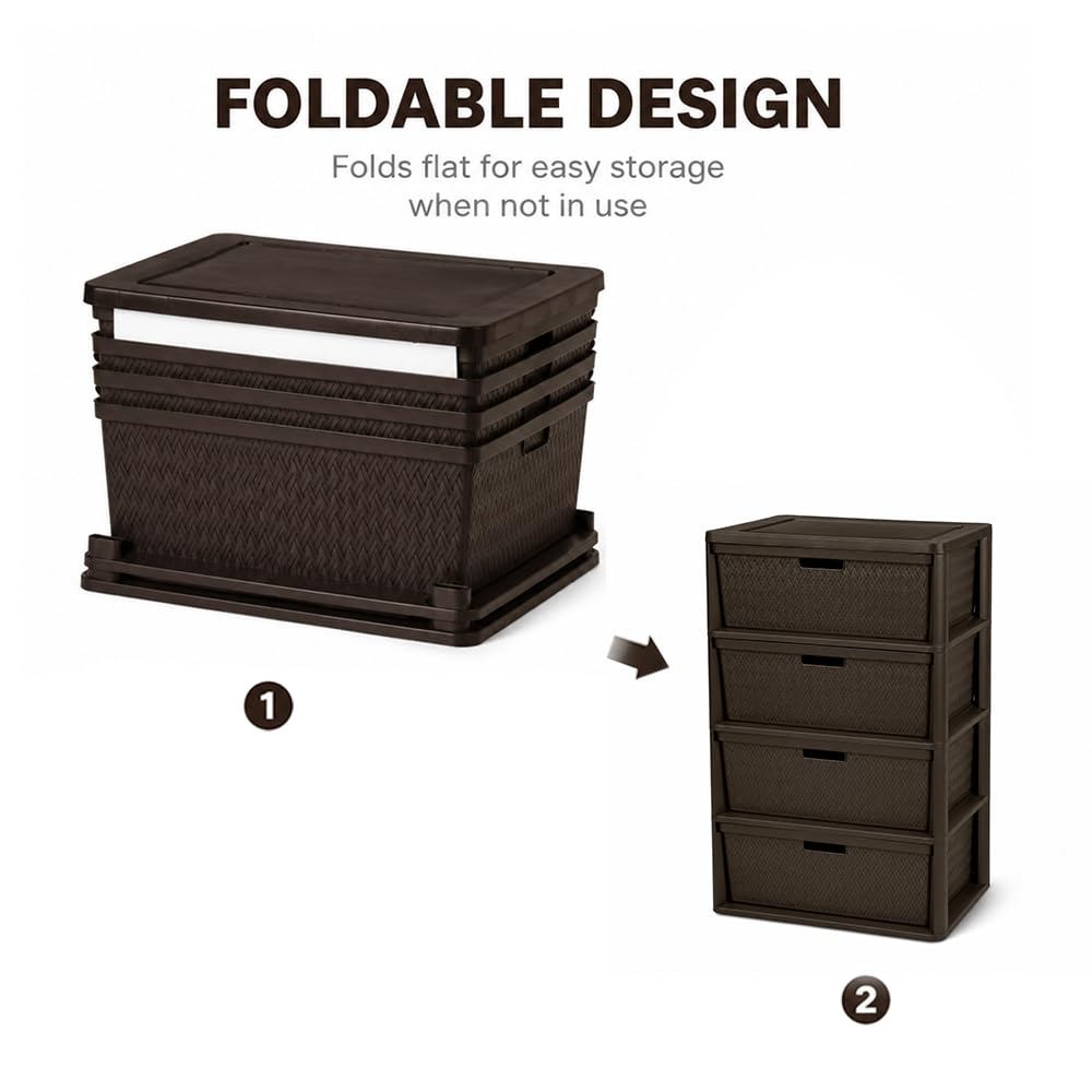 Brown 4 Drawer Plastic Storage Organizer M353215