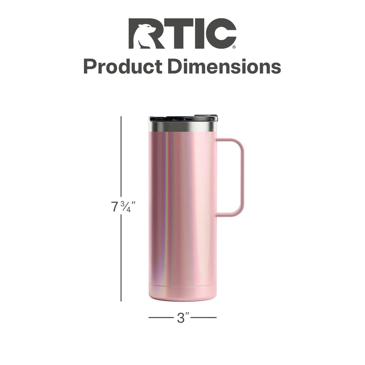 20oz Stainless Steel Insulated Travel Mug with Lid and Handle U366