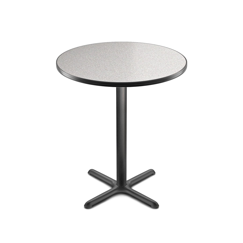 Round 36 in Diameter 42 in Bar Height Black Frame Gray Laminate Cafe Table Q66883