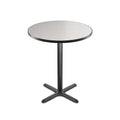 Round 36 in Diameter 42 in Bar Height Black Frame Gray Laminate Cafe Table Q66883