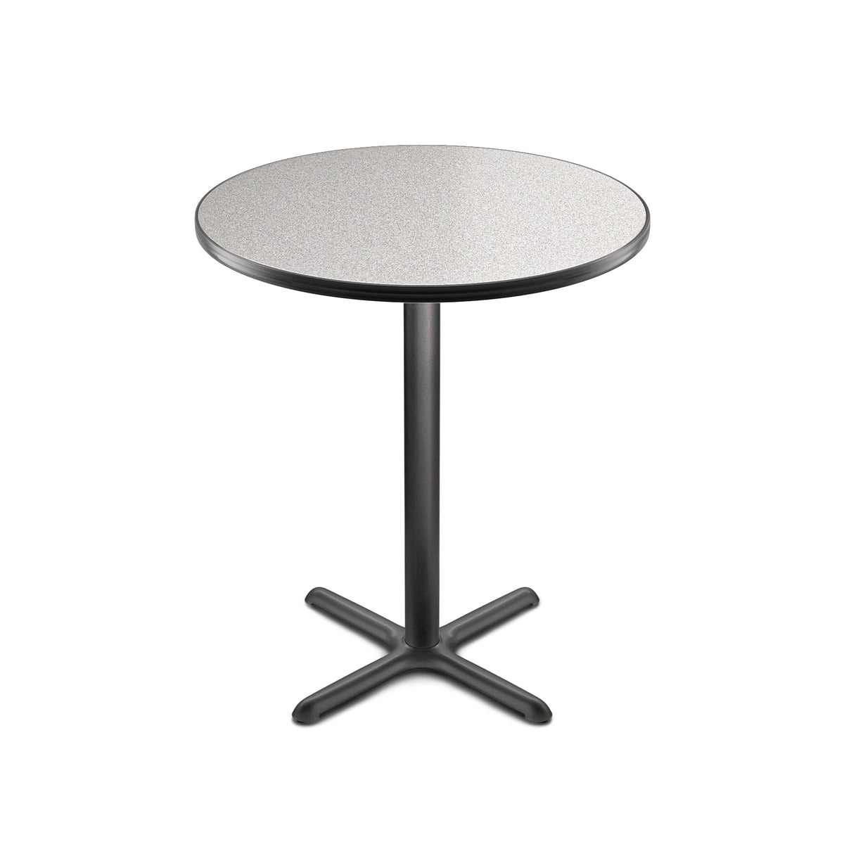 Round 36 in Diameter 42 in Bar Height Black Frame Gray Laminate Cafe Table Q66883