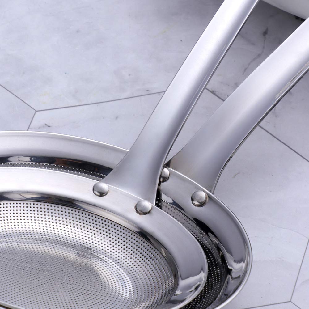 Set of 2 Fine Mesh Stainless Steel Strainers with Long Handle F942