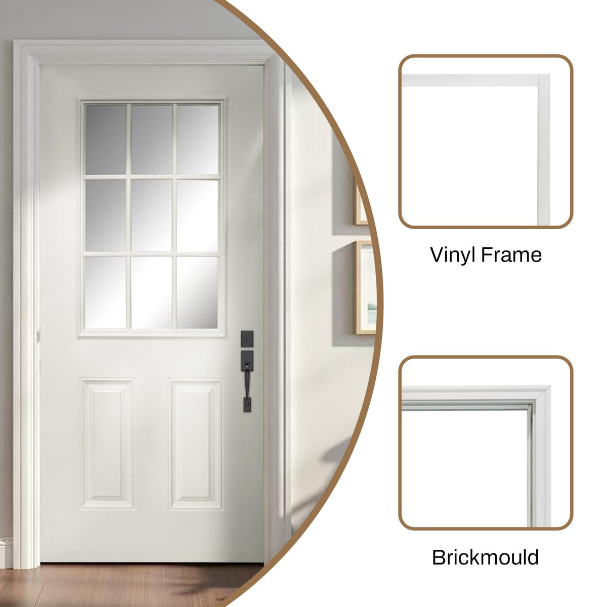 Fiberglass Exterior Door with Brickmould, 36'' x 80'' Front Entry Door D1252