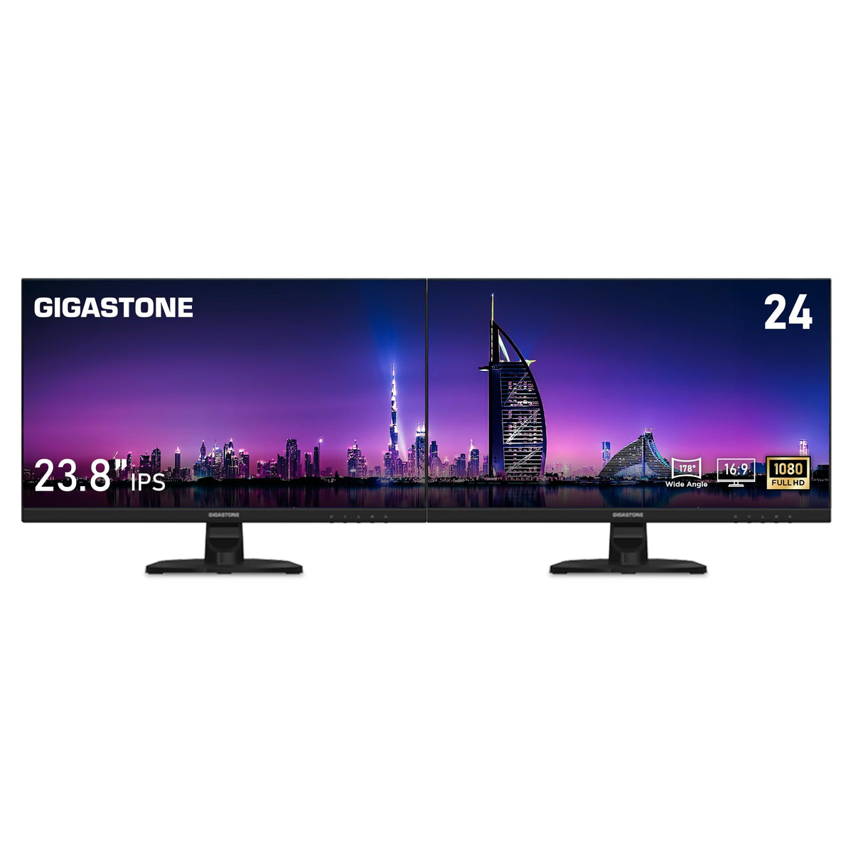 24 inch IPS LED Monitor 2-Pack 75Hz FHD Frameless O95035