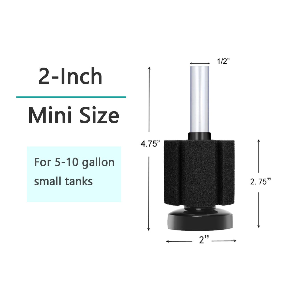 Aquarium Air Powered Sponge Filter with Airline Tubing T597396