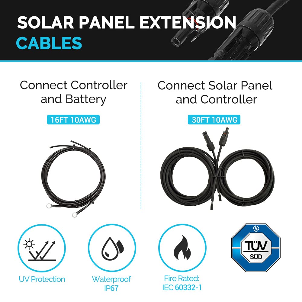 200W 12V N-Type RV Solar Panel Kit with 30A Controller E3189
