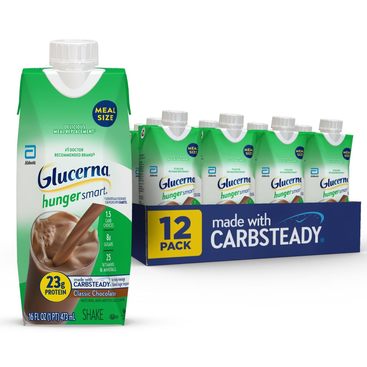 Classic Chocolate Diabetes Care Shake 23g Protein 12 Pack Y7878