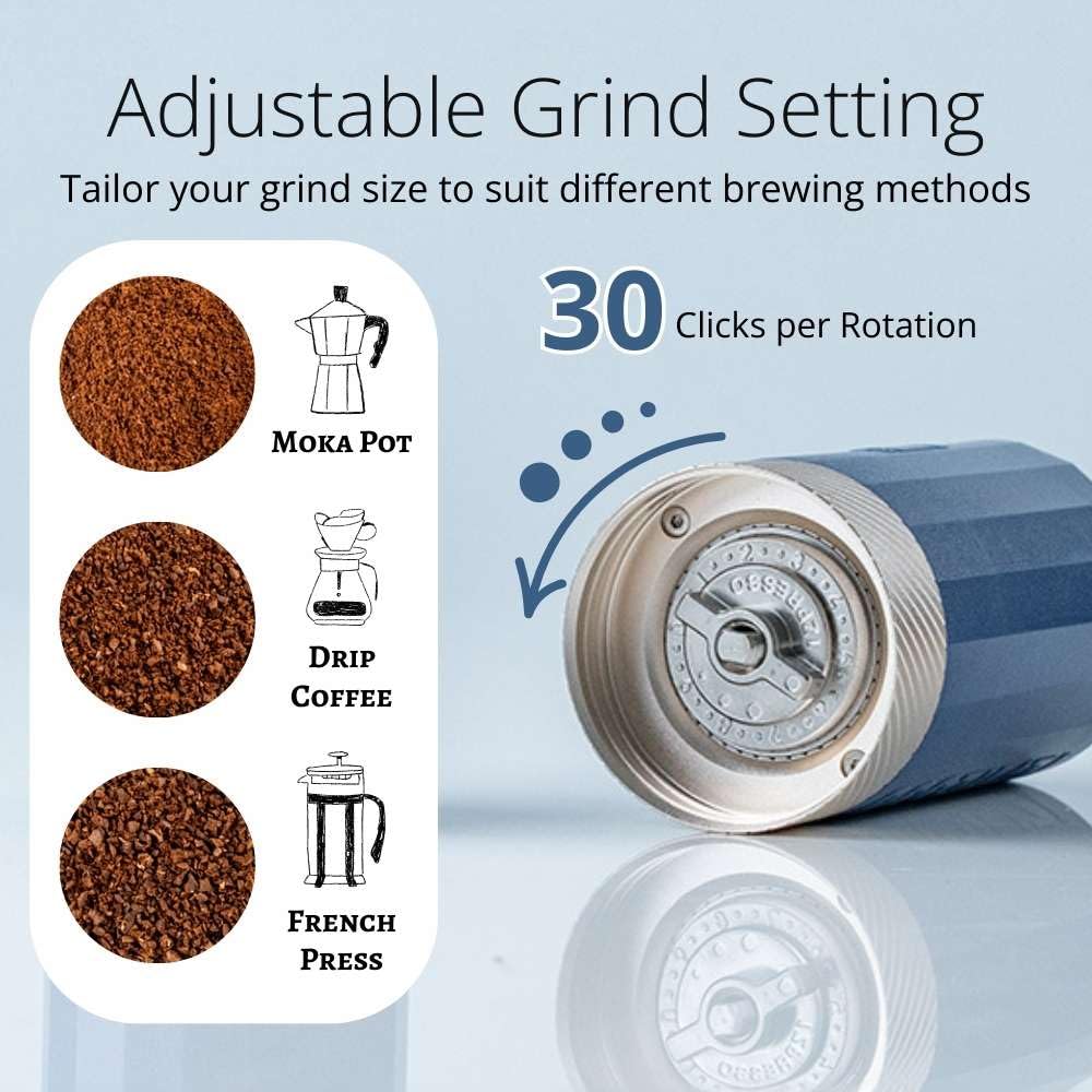 Black Manual Coffee Grinder, Stainless Steel Conical Burr Y94036