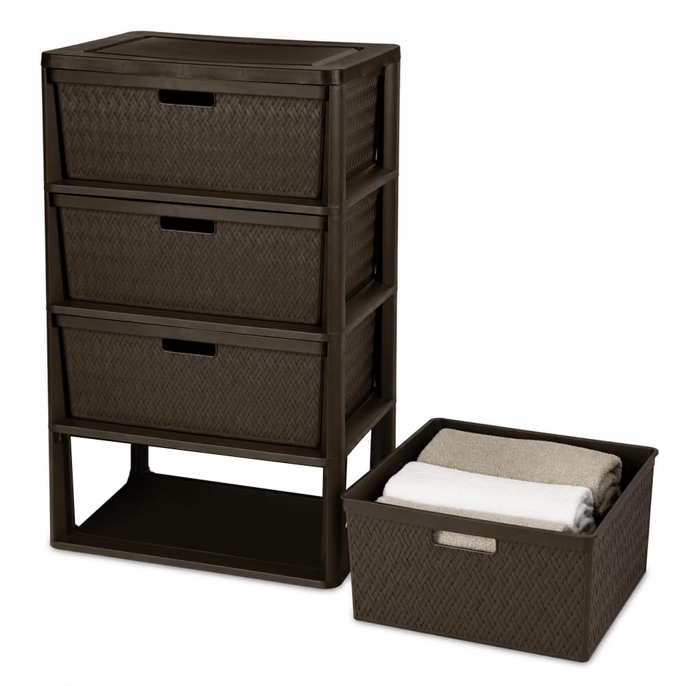 Brown 4 Drawer Plastic Storage Organizer M353215