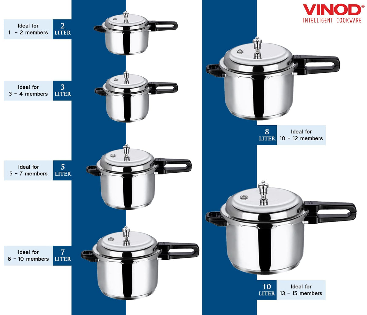 Stainless Steel Pressure Cooker, Outer Lid, 2 Litre H709