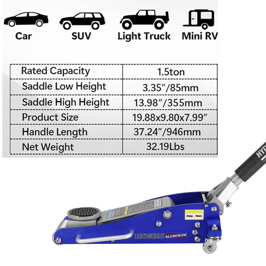 1.5 Ton Low Profile Steel Floor Jack T109