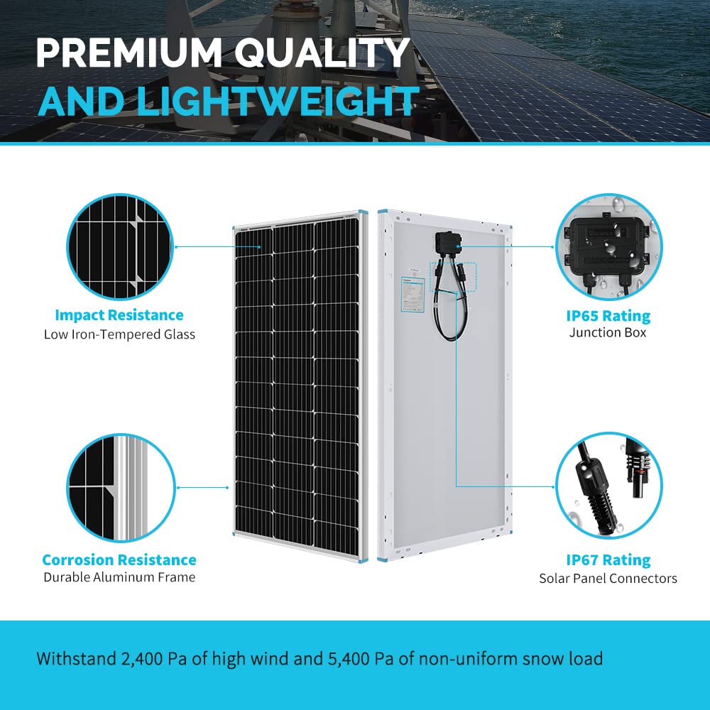 200W 12V N-Type RV Solar Panel Kit with 30A Controller E3189