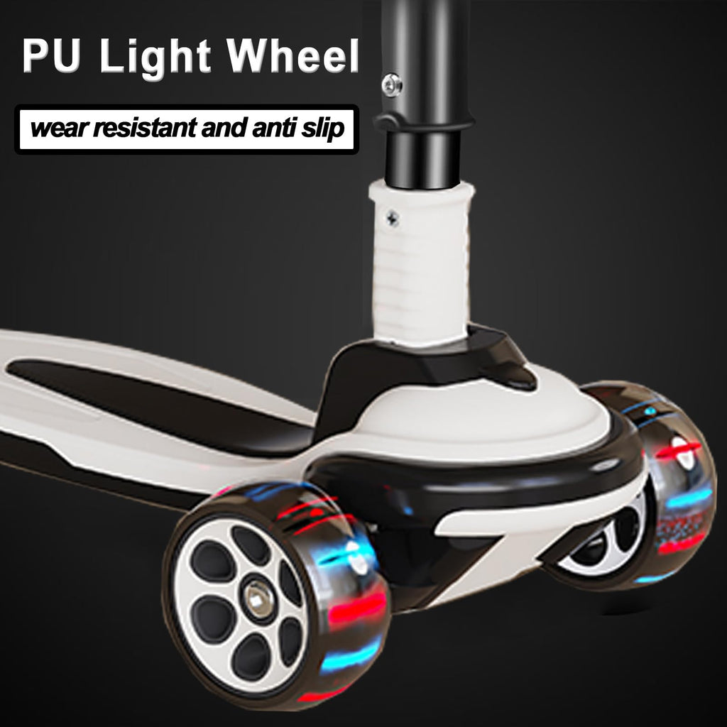 5 Adjustable Height Foldable Kick Scooter with 3 LED Light Wheels D718973