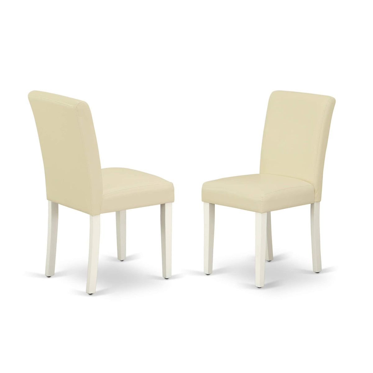 7 Piece Dining Room Table Set with 6 White Faux Leather Chairs T398