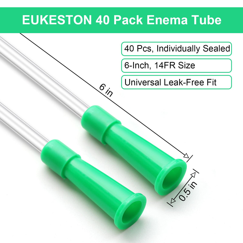 40 Pack Disposable Enema Tubes 14FR PVC Tips P264