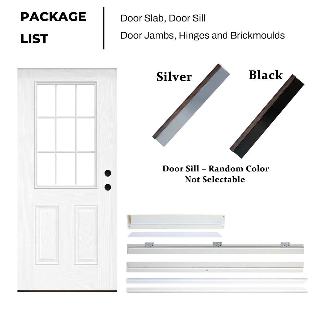 Fiberglass Exterior Door with Brickmould, 36'' x 80'' Front Entry Door D1252