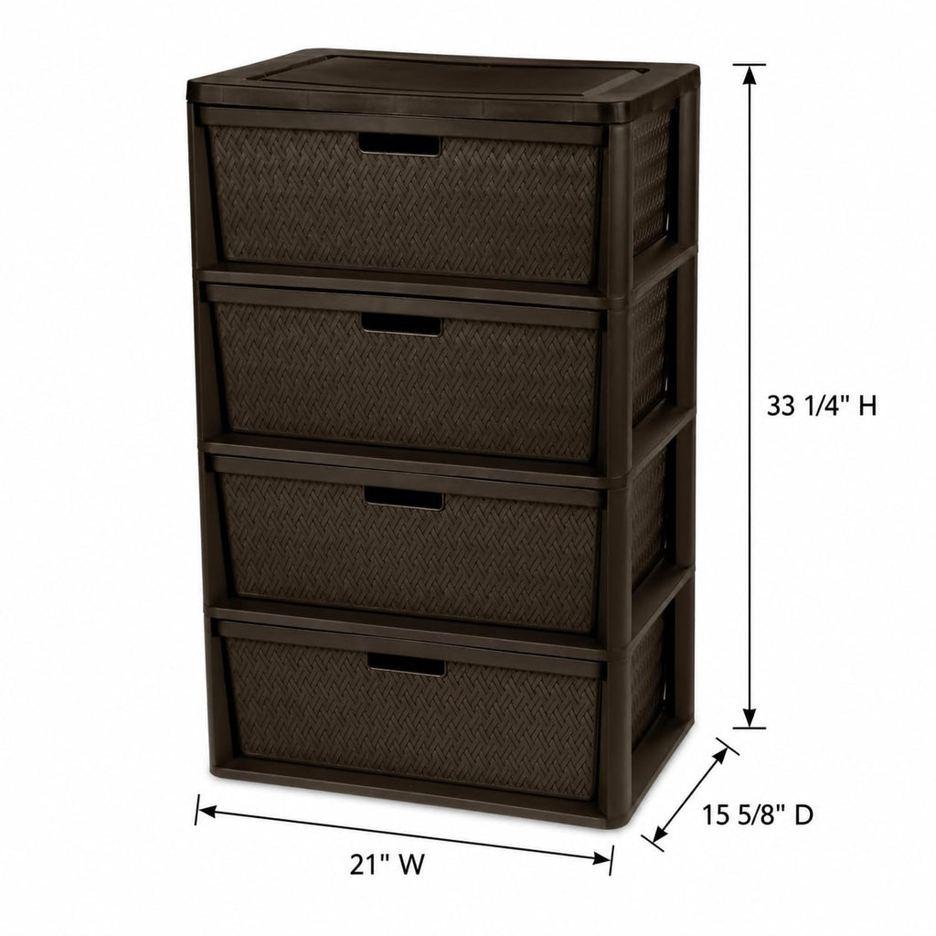 Brown 4 Drawer Plastic Storage Organizer M353215