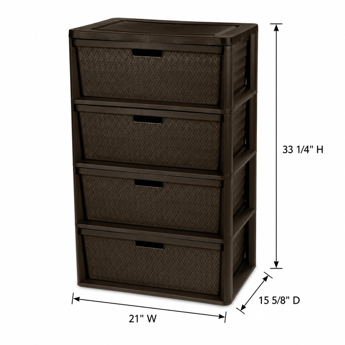 Brown 4 Drawer Plastic Storage Organizer M353215