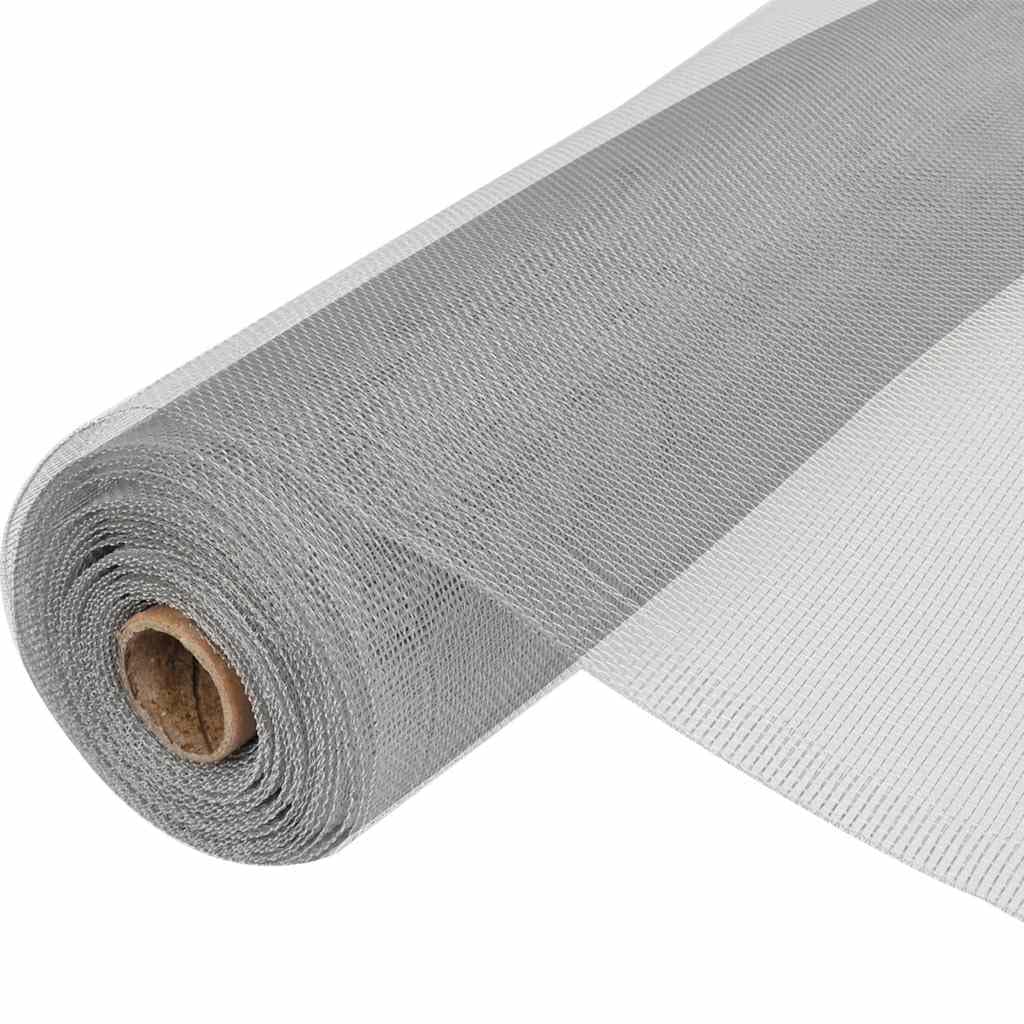 Aluminum Mesh Screen 39.4x196.9 Inches Silver S9456