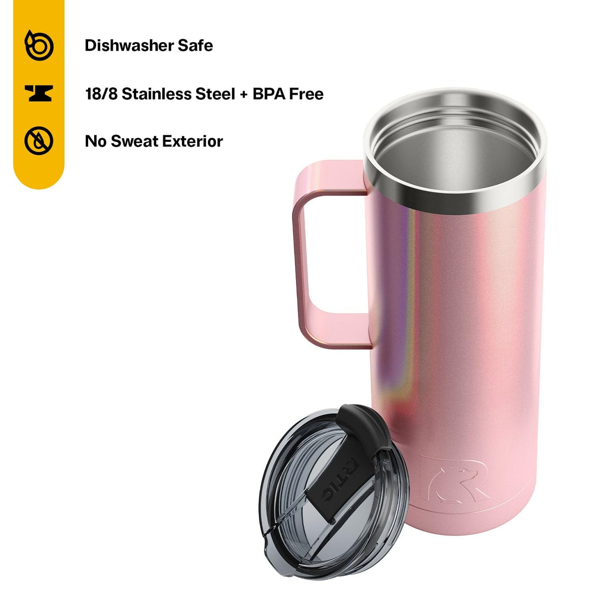 20oz Stainless Steel Insulated Travel Mug with Lid and Handle U366