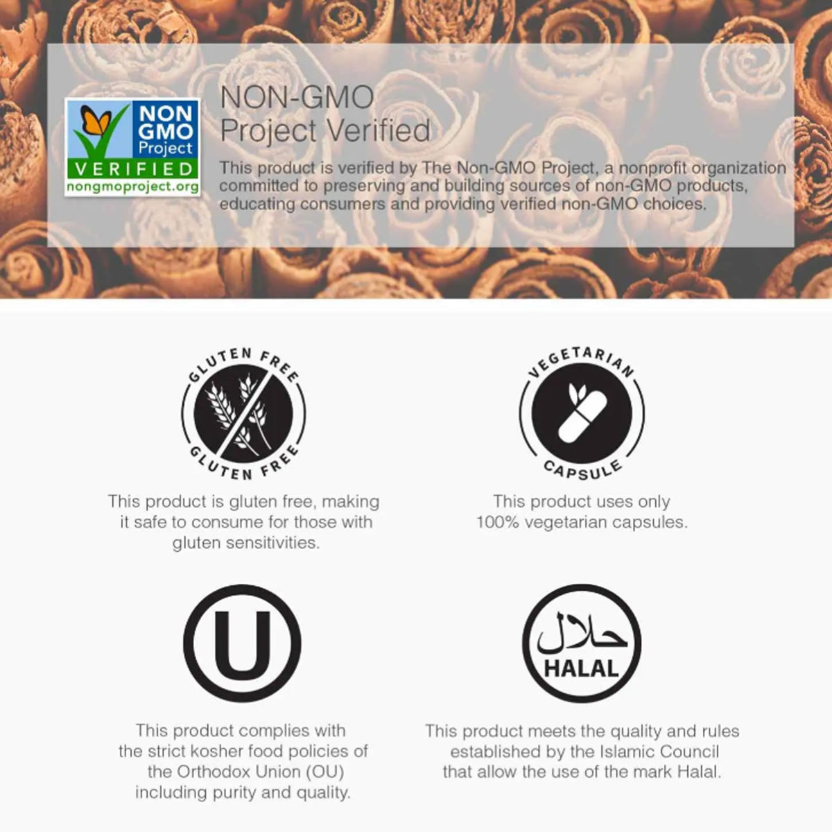 Cinnamon Supplement 1000mg 400 Vegetarian Capsules H97337