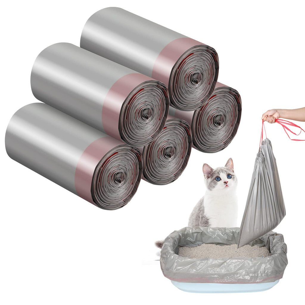 50 Count Jumbo Cat Litter Box Liners 39 x 22 Inch Gray Red F9282