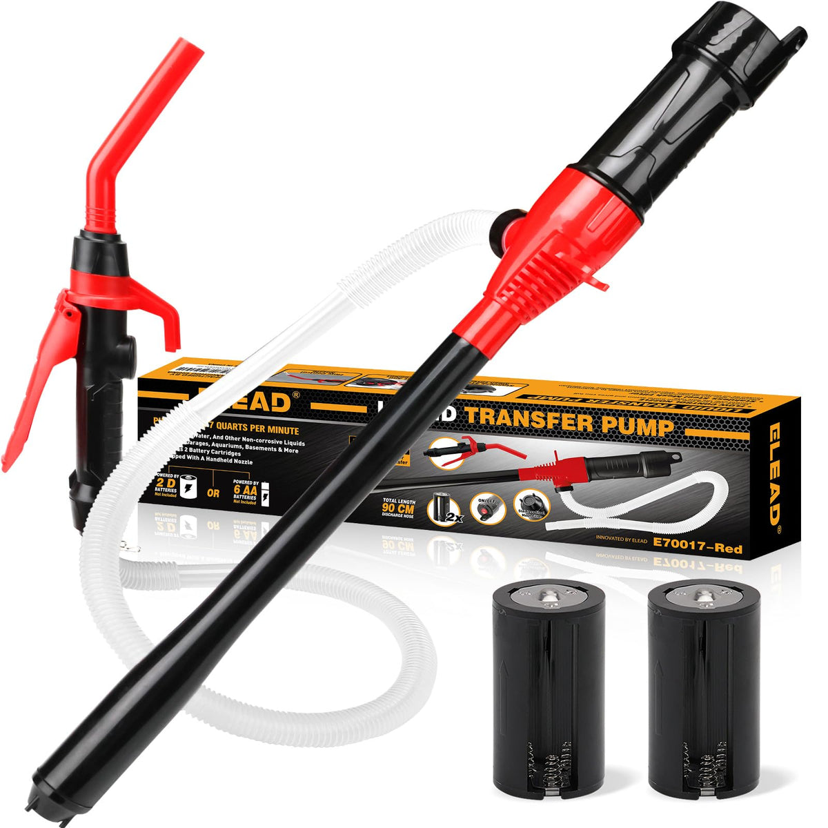 Portable Battery Powered Red Electric Fuel Water Transfer Pump 2.4 GPM W409260