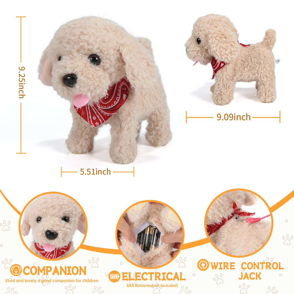 Interactive Walking Plush Puppy Toy F748075