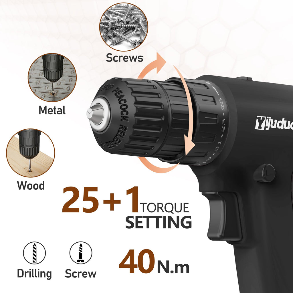 Cordless Drill Set 27 PCS Black D95348