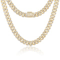 Moissanite Cuban Link Chain Necklace 18k Gold Plated 925 Sterling Silver B874205