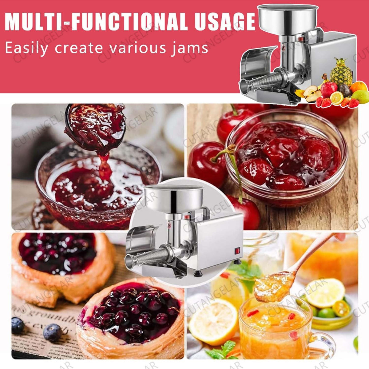 450W Stainless Steel Electric Tomato Strainer W1577