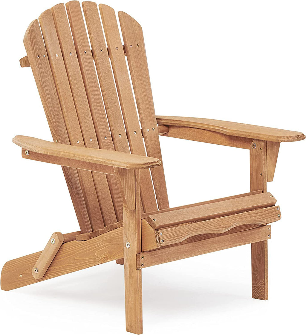 Folding Adirondack Chair Set of 2 Solid Cedar Wood T356930