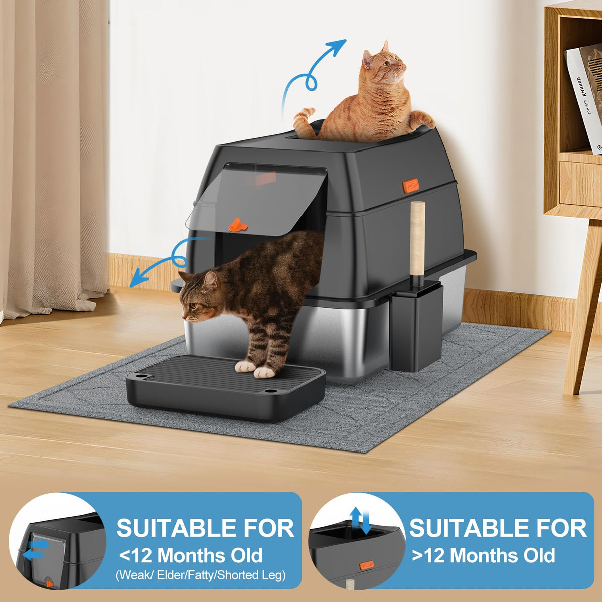 Extra Large Stainless Steel Litter Box with Lid R921790