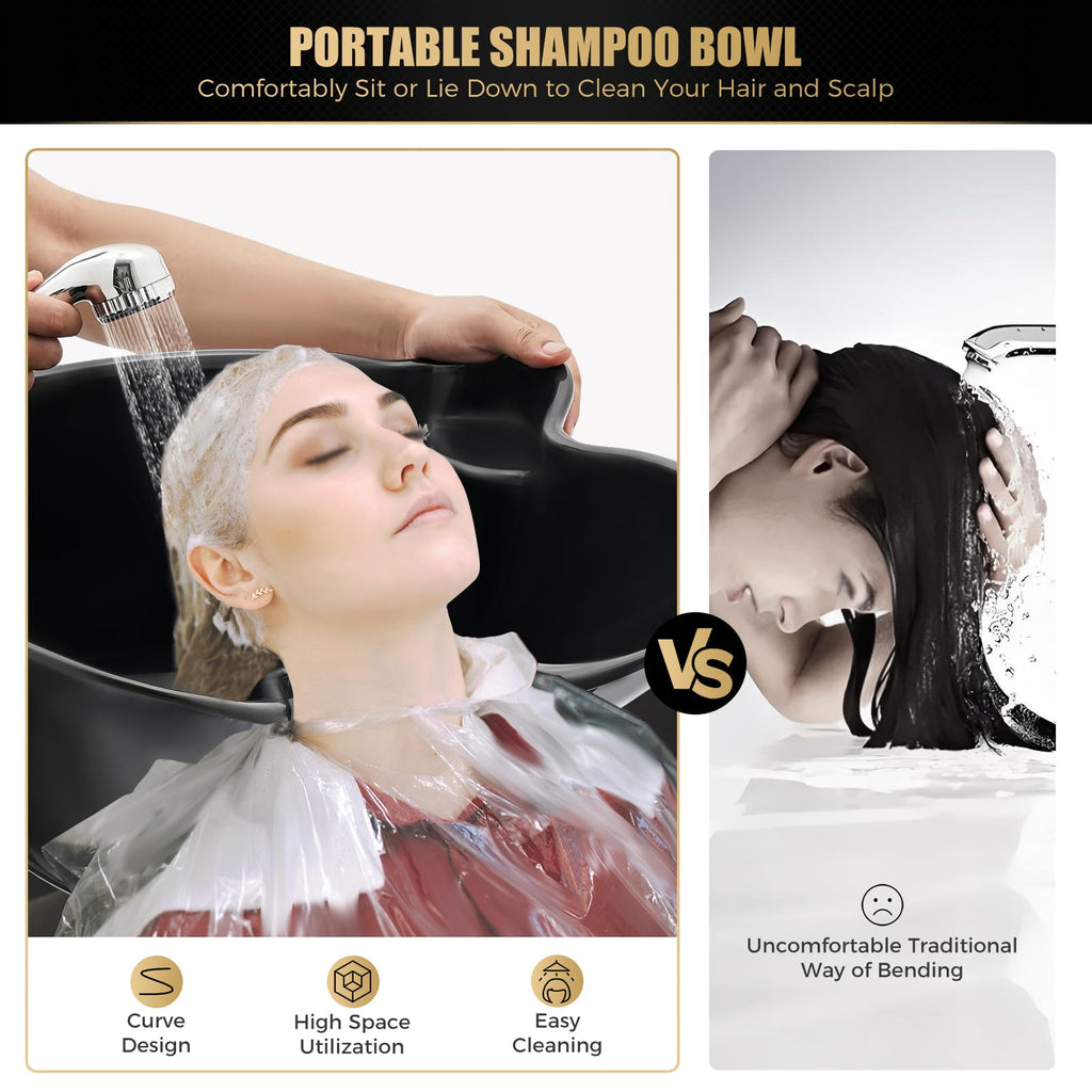 Portable Shampoo Basin with 2 Water Buckets A344369