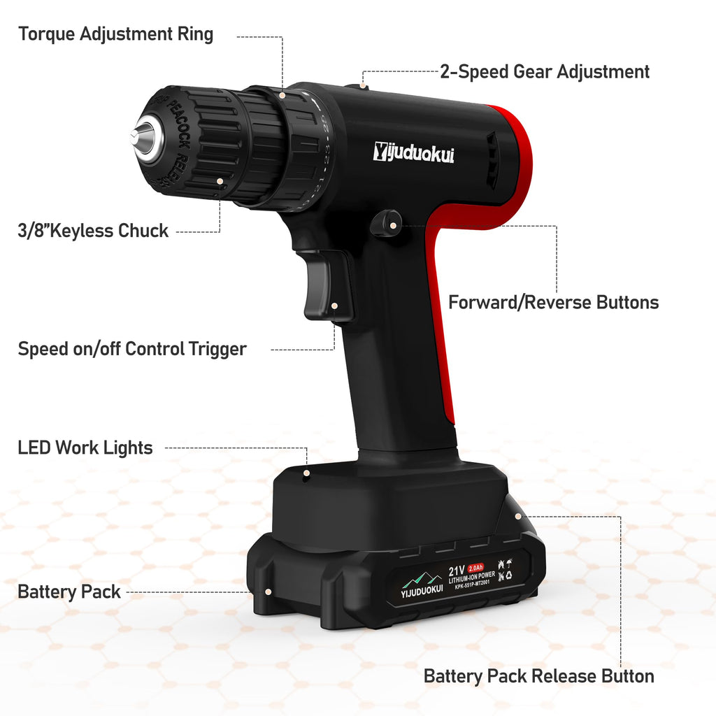Cordless Drill Set 27 PCS Black D95348