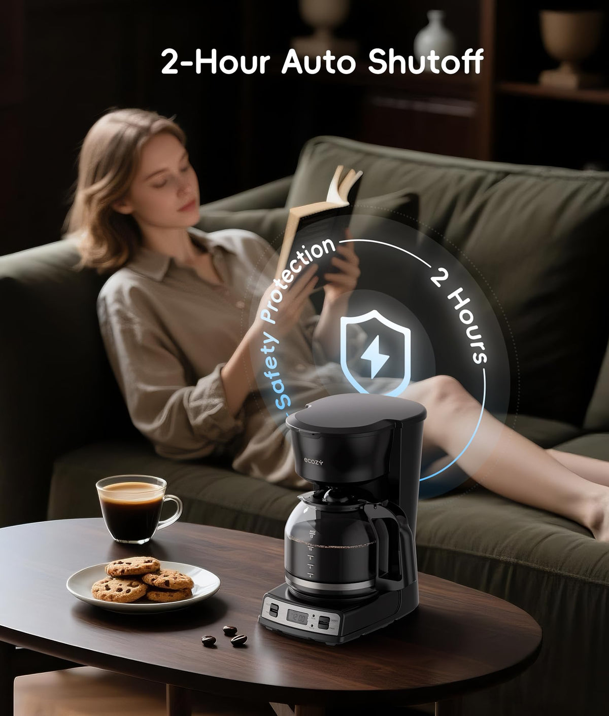 12-Cup Drip Coffee Maker with Electric Coffee Grinder E9050