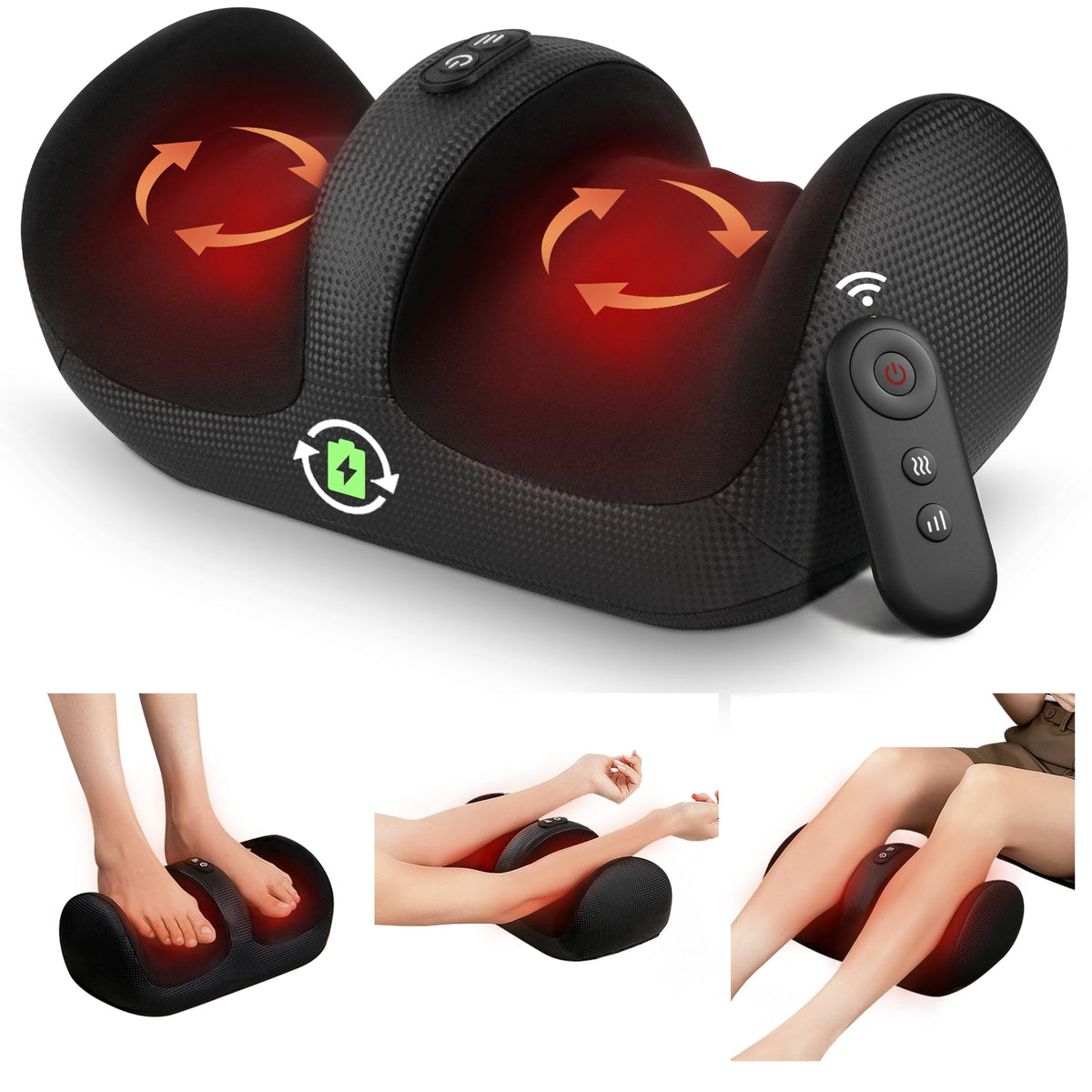 Cordless Shiatsu Foot and Calf Massager with Heat I2580