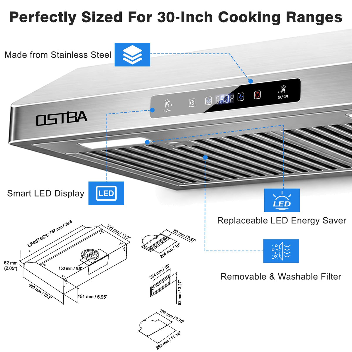 30" Under Cabinet Range Hood C8486