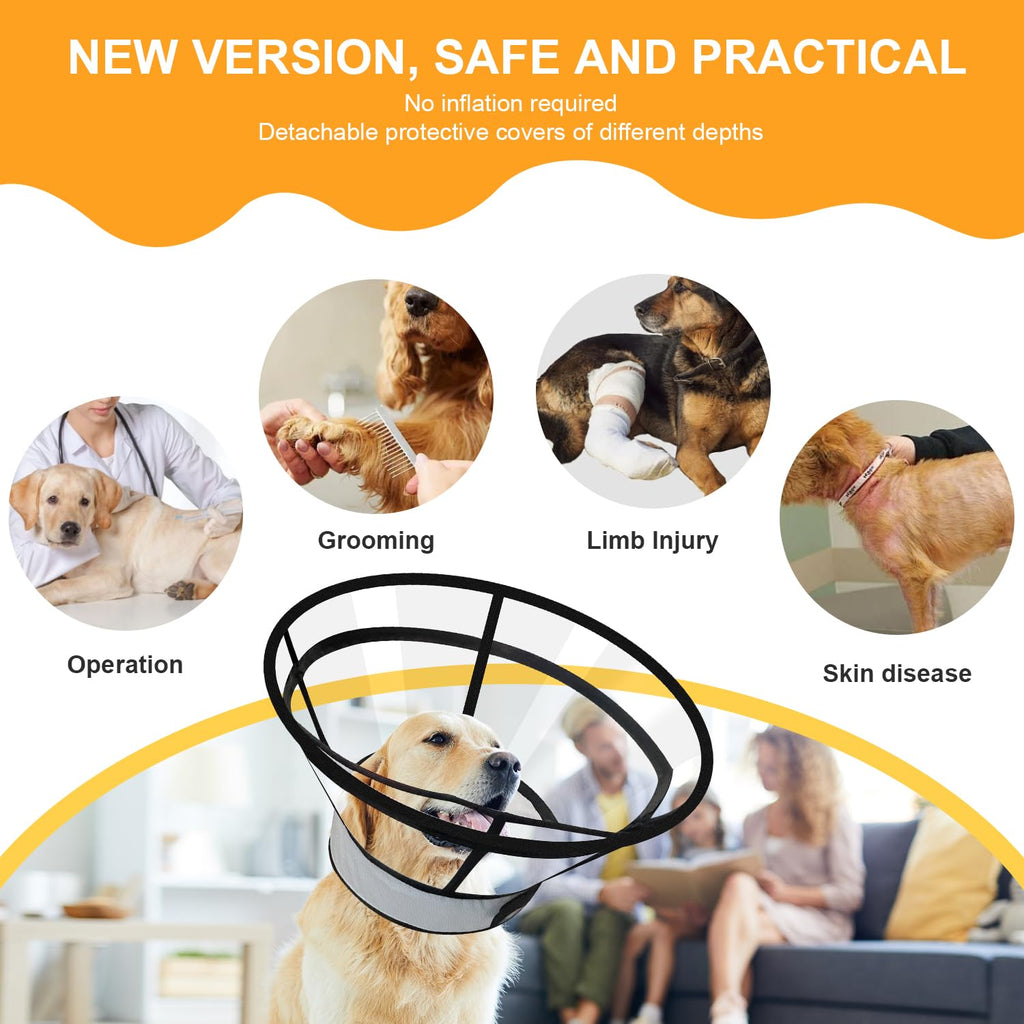 Inflatable Dog Cat Cone Collar with 2PCS Cover N20646